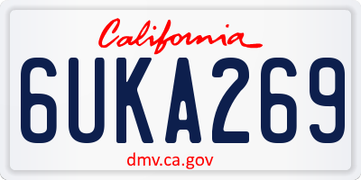 CA license plate 6UKA269