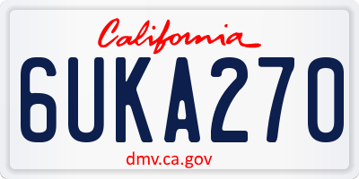 CA license plate 6UKA270