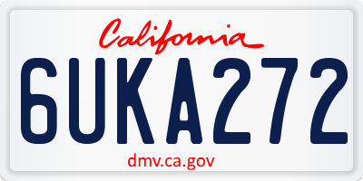 CA license plate 6UKA272