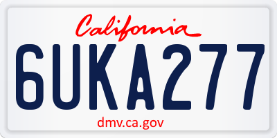 CA license plate 6UKA277