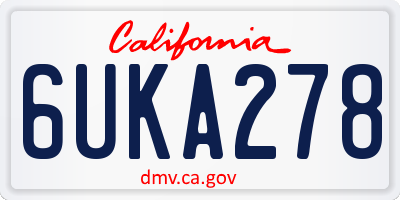 CA license plate 6UKA278