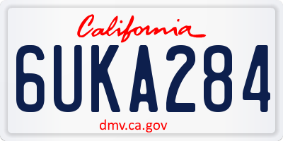 CA license plate 6UKA284