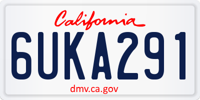CA license plate 6UKA291