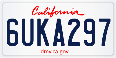 CA license plate 6UKA297