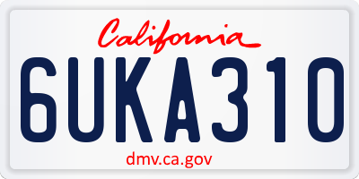CA license plate 6UKA310