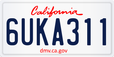 CA license plate 6UKA311