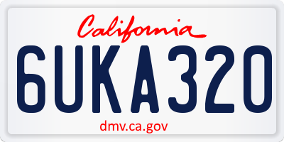 CA license plate 6UKA320