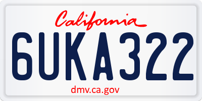 CA license plate 6UKA322