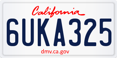 CA license plate 6UKA325