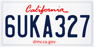 CA license plate 6UKA327