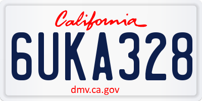 CA license plate 6UKA328