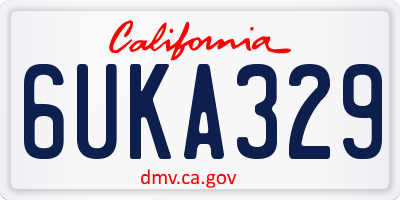 CA license plate 6UKA329