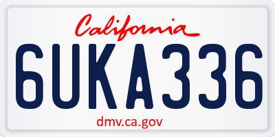 CA license plate 6UKA336