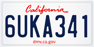 CA license plate 6UKA341