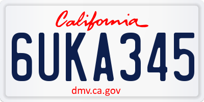 CA license plate 6UKA345