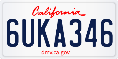 CA license plate 6UKA346