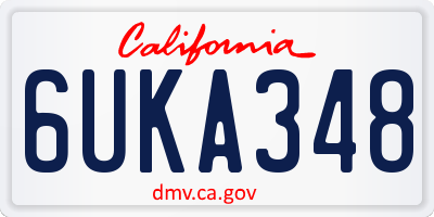CA license plate 6UKA348