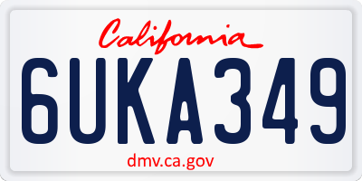 CA license plate 6UKA349
