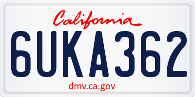 CA license plate 6UKA362