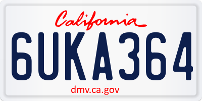 CA license plate 6UKA364