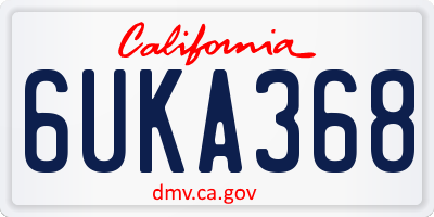 CA license plate 6UKA368