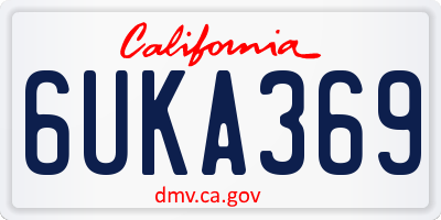 CA license plate 6UKA369