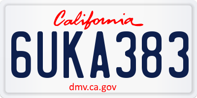 CA license plate 6UKA383