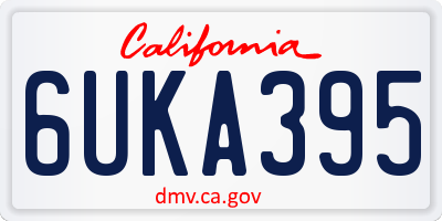 CA license plate 6UKA395