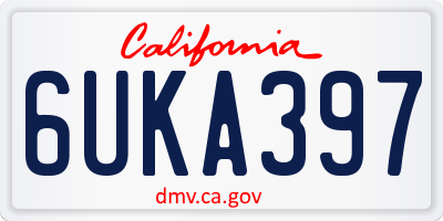 CA license plate 6UKA397
