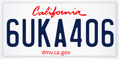 CA license plate 6UKA406