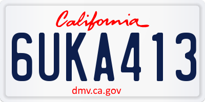 CA license plate 6UKA413