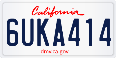 CA license plate 6UKA414