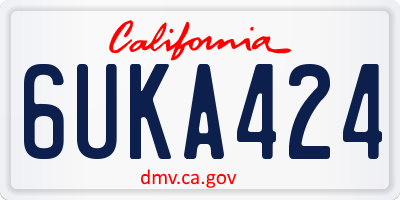 CA license plate 6UKA424