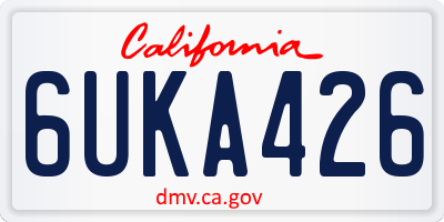 CA license plate 6UKA426