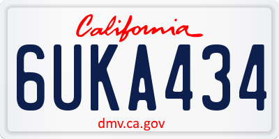 CA license plate 6UKA434