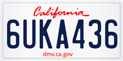 CA license plate 6UKA436