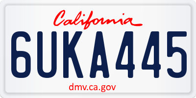 CA license plate 6UKA445