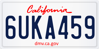 CA license plate 6UKA459