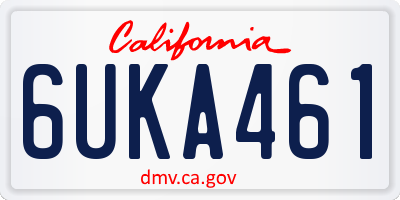 CA license plate 6UKA461