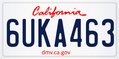 CA license plate 6UKA463