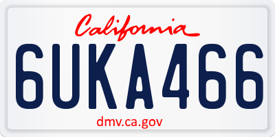CA license plate 6UKA466