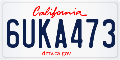 CA license plate 6UKA473