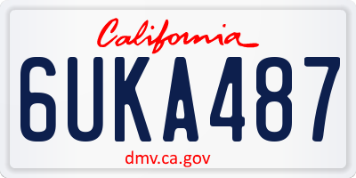 CA license plate 6UKA487