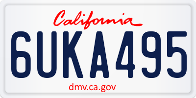 CA license plate 6UKA495
