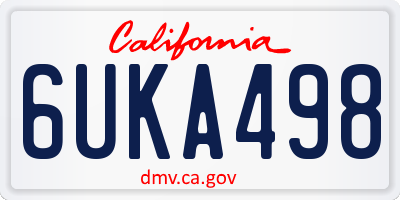 CA license plate 6UKA498