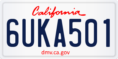 CA license plate 6UKA501
