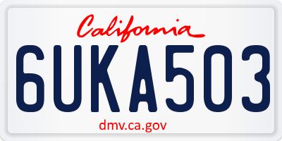 CA license plate 6UKA503