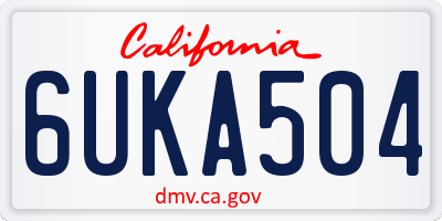 CA license plate 6UKA504