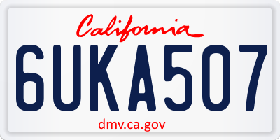 CA license plate 6UKA507