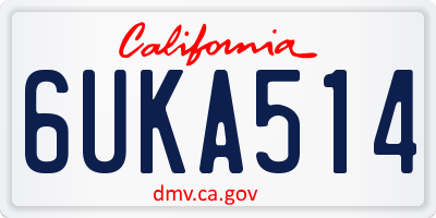 CA license plate 6UKA514